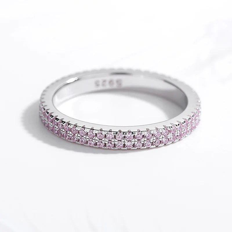 TRENDZ Pink CZ Stones Ring