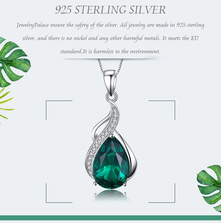 TRENDZ 2.7ct Emerald Pendant Necklace