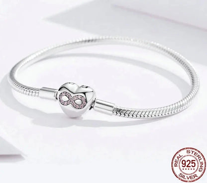 TRENDZ 925 Sterling Silver Infinity Love Bracelet