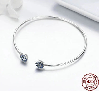 TRENDZ 925 Sterling Silver Blue Eyes Bracelet