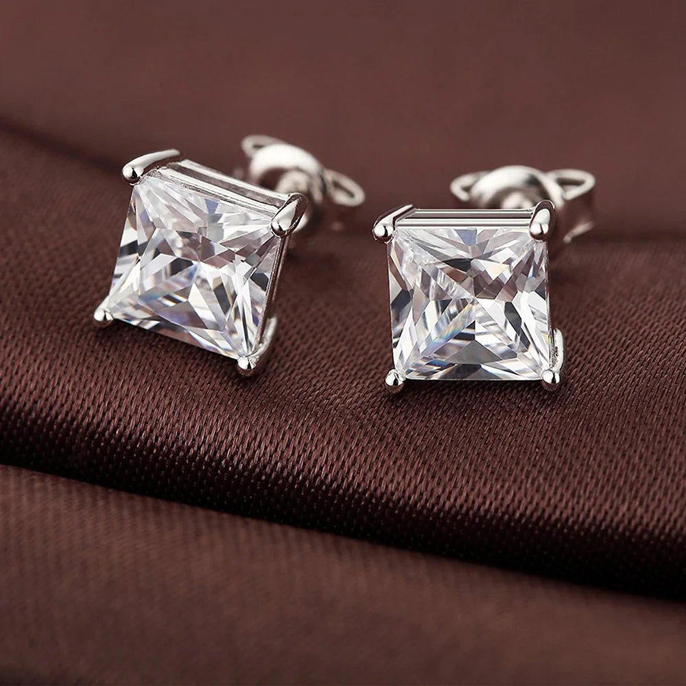 TRENDZ 925 Sterling Crystal Stud Earrings