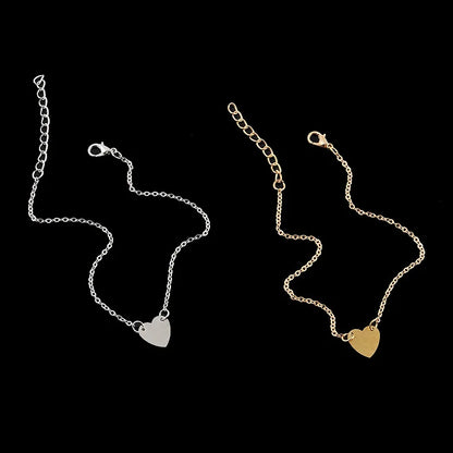 TRENDZ Simple Style Heart Gold and Silver Color Plated Anklet