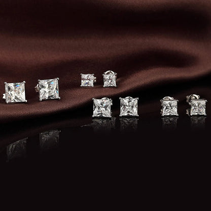 TRENDZ 925 Sterling Crystal Stud Earrings