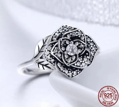 TRENDZ 925 Sterling Silver Rose Rings