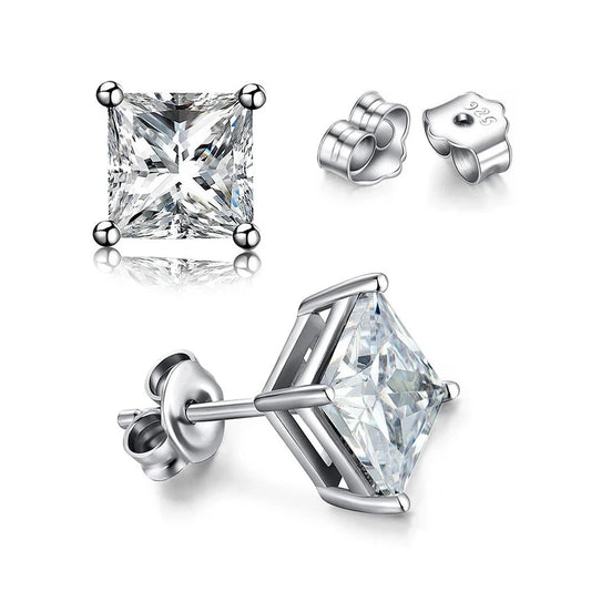 TRENDZ 925 Sterling Crystal Stud Earrings