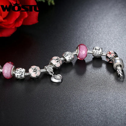 TRENDZ Silver Plated Flower Beads Bracelet