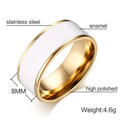 TRENDZ Color Plating Stainless Steel Enamel Rings