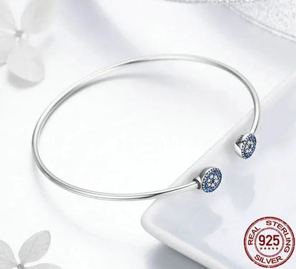 TRENDZ 925 Sterling Silver Blue Eyes Bracelet