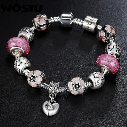 TRENDZ Silver Plated Flower Beads Bracelet