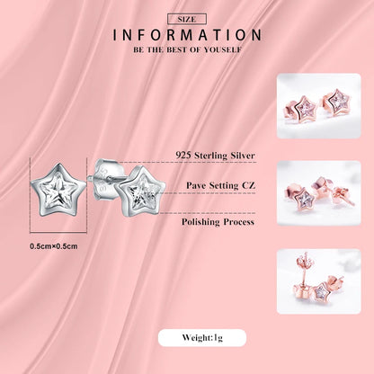 TRENDZ 925 Sterling Silver Cubic Zirconia Earrings