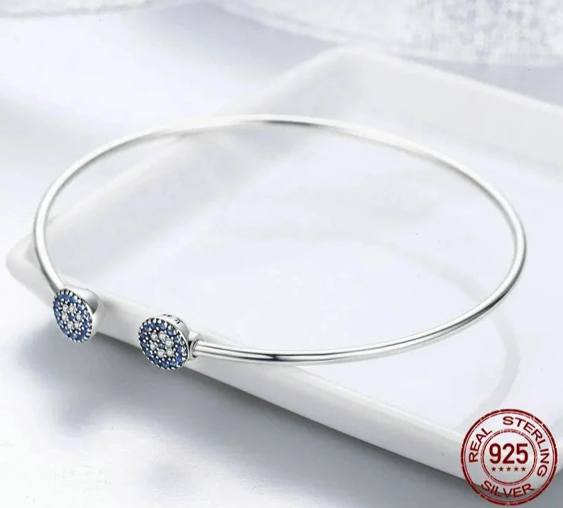 TRENDZ 925 Sterling Silver Blue Eyes Bracelet