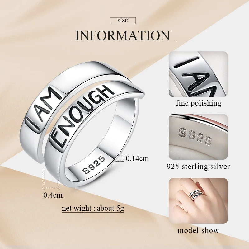 TRENDZ Luxury 925 Sterling Silver Letter Ring