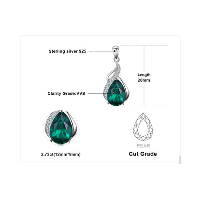 TRENDZ 2.7ct Emerald Pendant Necklace