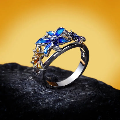 TRENDZ Enamel Zircon Ring