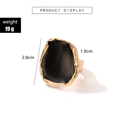 TRENDZ Bohemian Black Stone Ring