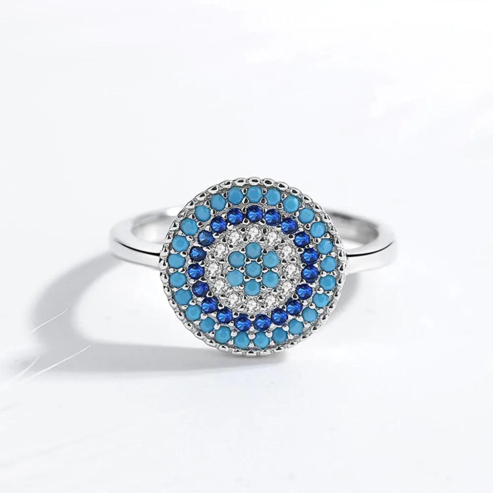 TRENDZ Blue Stone Evil Eye Ring