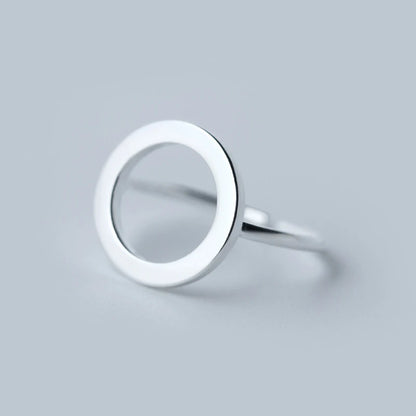 TRENDZ Round Minimalist Sterling Silver 925 Ring