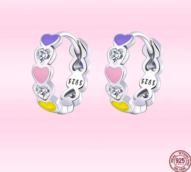 TRENDZ 925 Sterling Silver Love Earrings