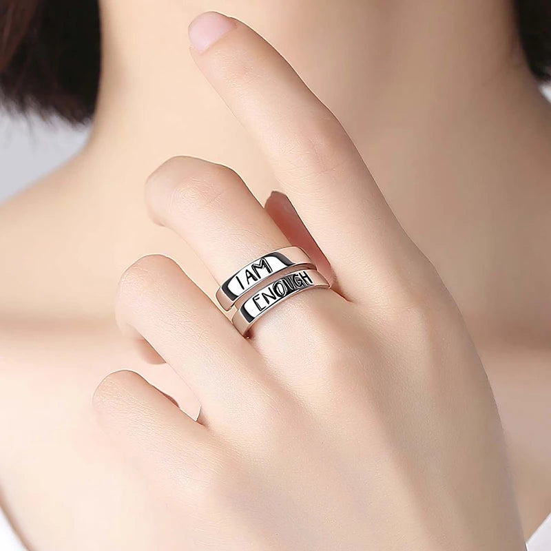 TRENDZ Luxury 925 Sterling Silver Letter Ring