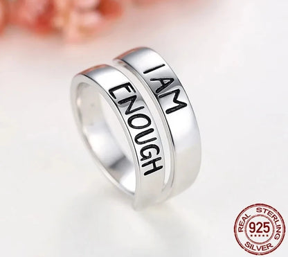 TRENDZ Luxury 925 Sterling Silver Letter Ring