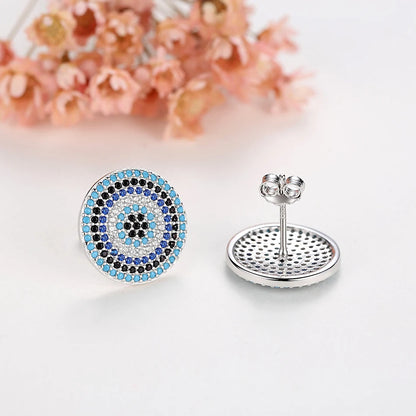 TRENDZ 925 Sterling Silver Lucky Eye Earrings