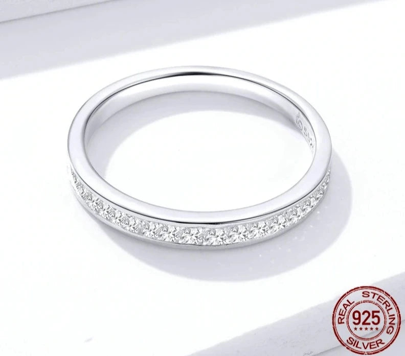 TRENDZ Genuine 925 Sterling Silver AAA Zirconia Rings