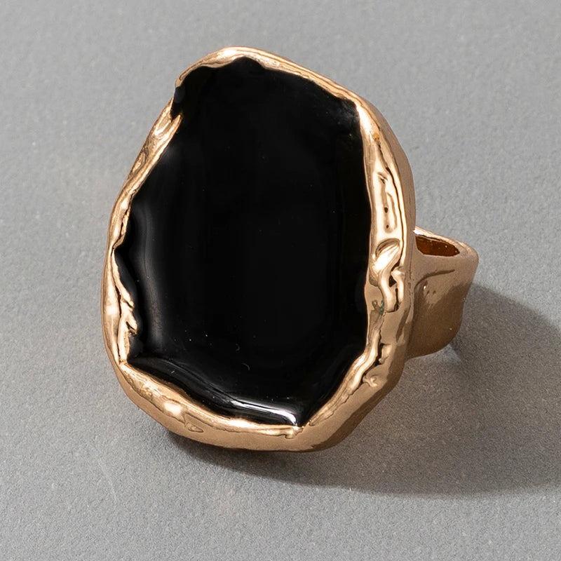 TRENDZ Bohemian Black Stone Ring