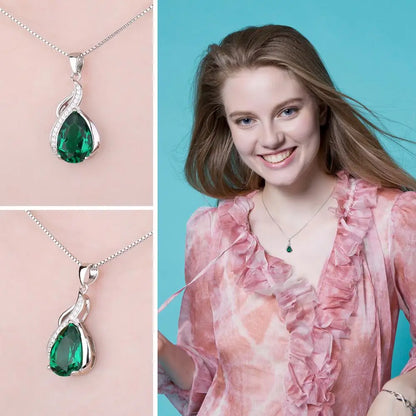 TRENDZ 2.7ct Emerald Pendant Necklace