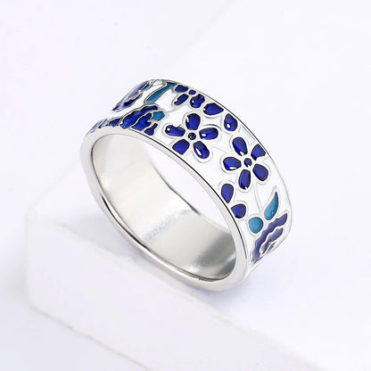 TRENDZ Enamel Flower Ring