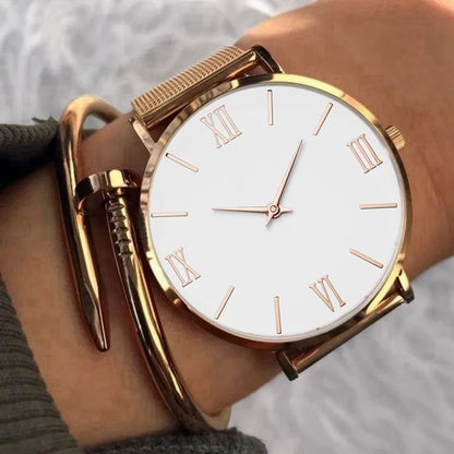 TRENDZ Rose Gold Stainless Steel Watch