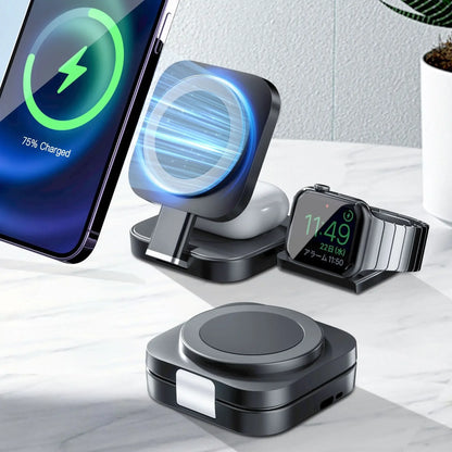 TRENDZ 3 in 1 Tiny Foldable Wireless Charger Stand