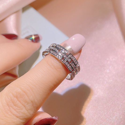 TRENDZ Simple Trendy Zircon Ring