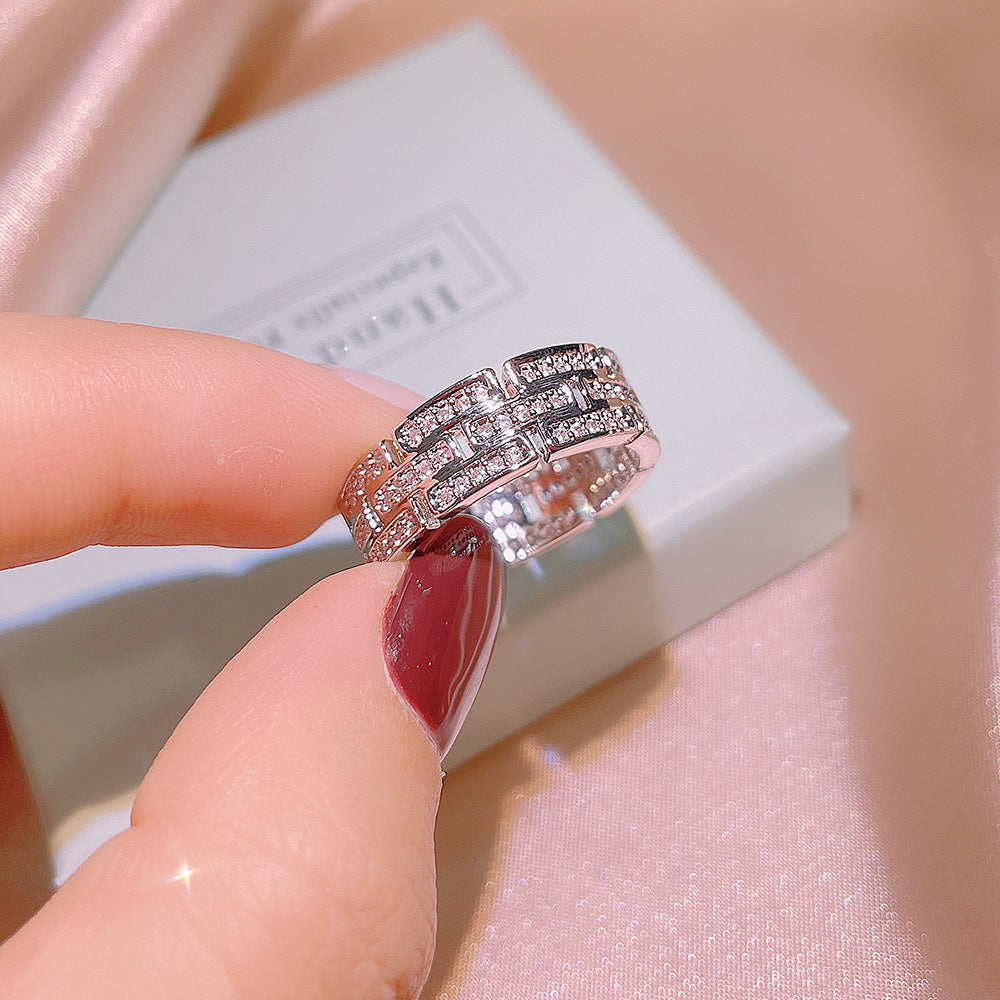 TRENDZ Simple Trendy Zircon Ring