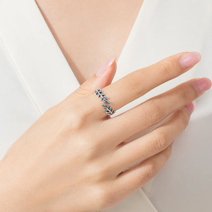 TRENDZ 925 Sterling Silver Lucky Leaf Ring