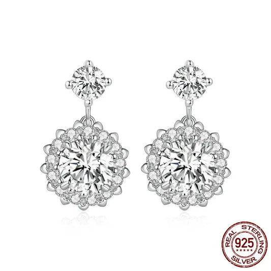 TRENDZ 925 Sterling Silver Sweet Moissanite Stud Earrings