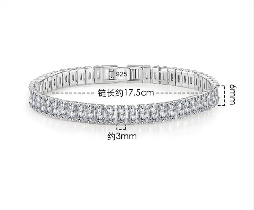 TRENDZ Real Moissanite Tennis Bracelet