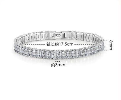 TRENDZ Real Moissanite Tennis Bracelet