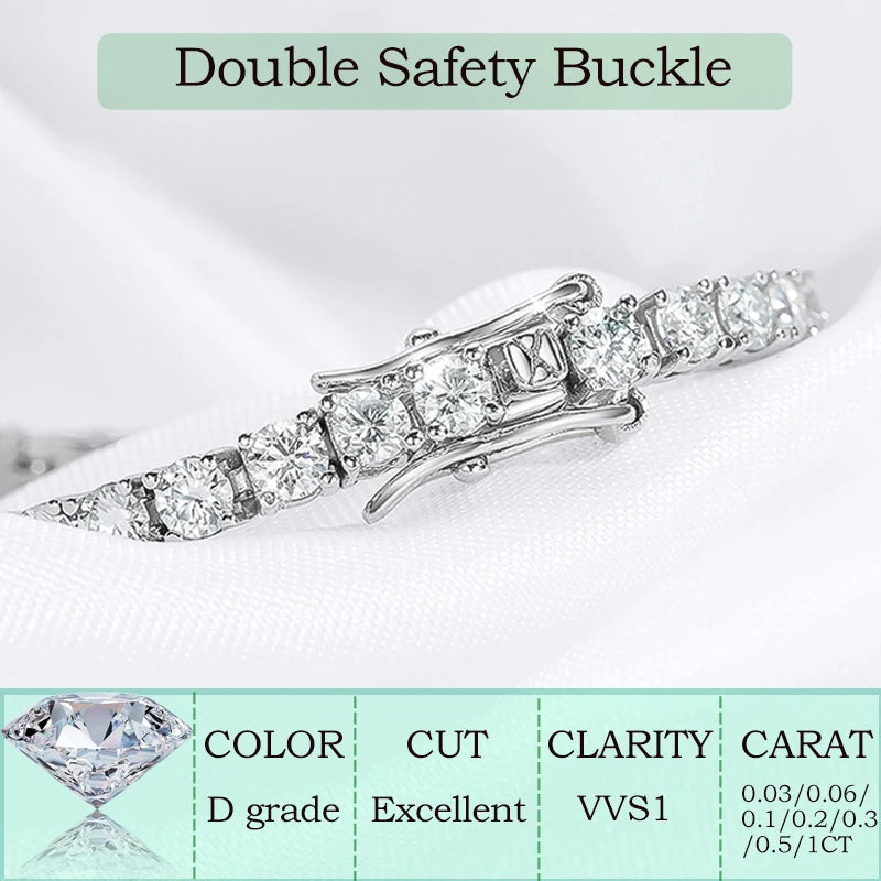 TRENDZ Moissanite Tennis Bracelet