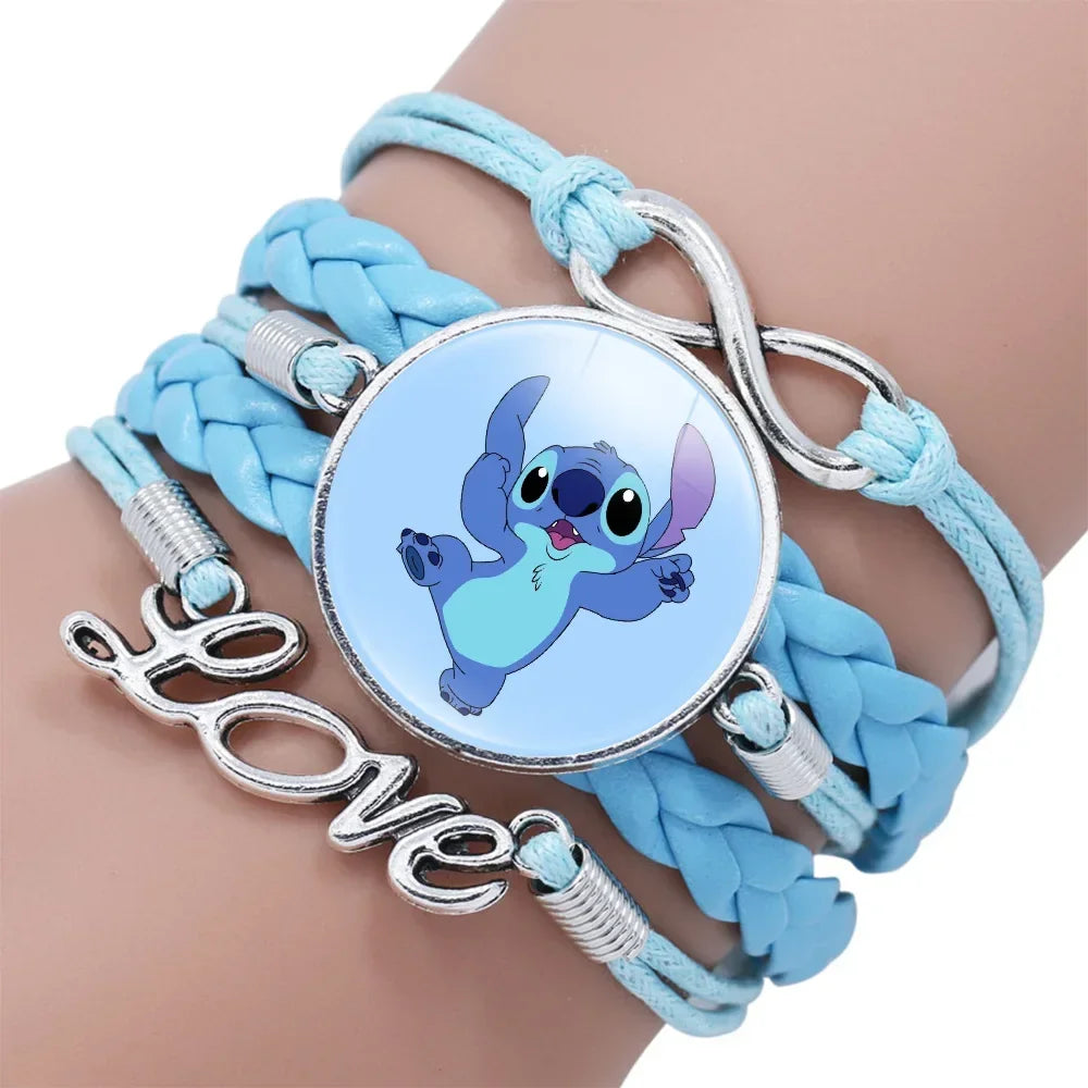 TRENDZ Stitch Leather Blue Braided Bracelet