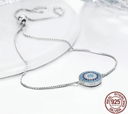 TRENDZ Blue Round Lucky Eye Bracelet