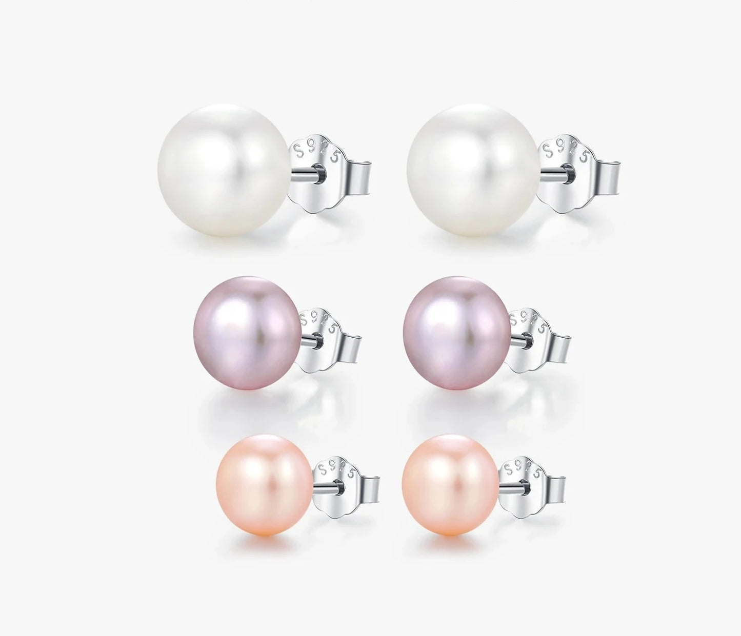 TRENDZ Natural Freshwater Pearls Stud Earrings