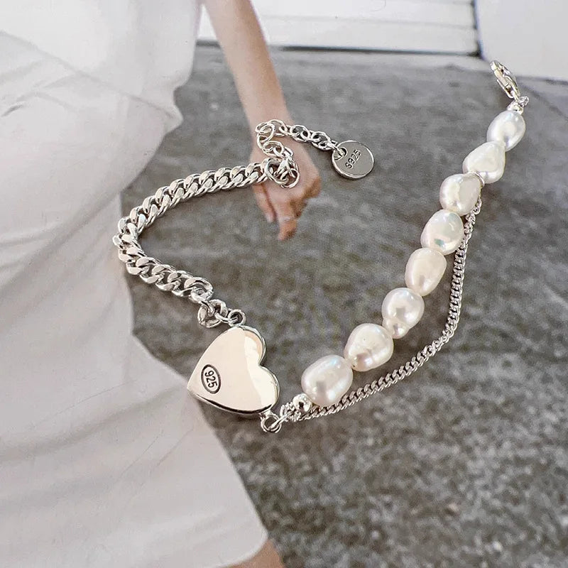 TRENDZ Pearls Bamboo Knots Bracelet