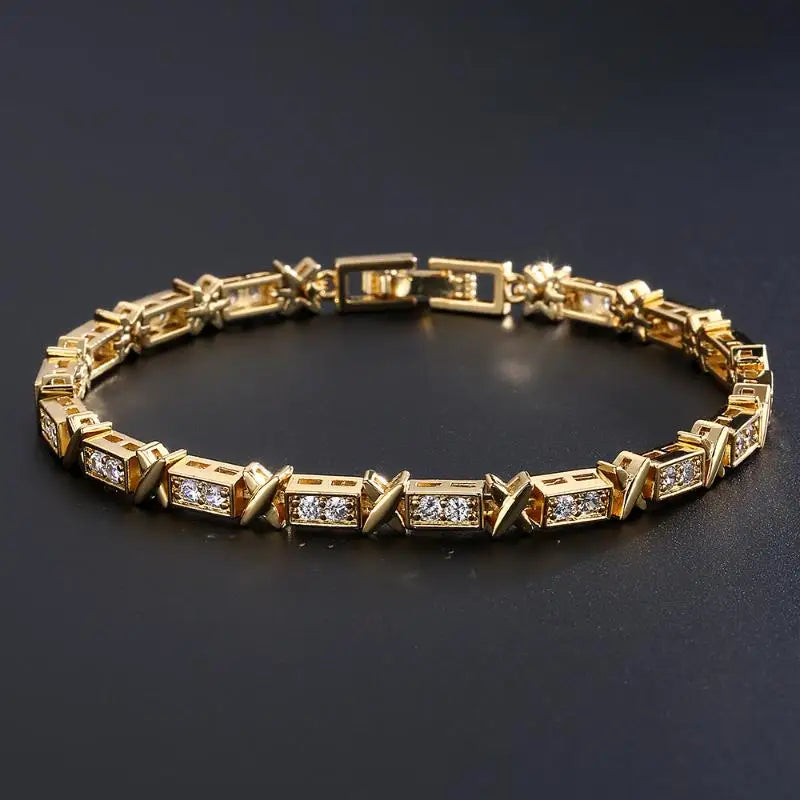 TRENDZ Cross Square Cubic Zirconia Bracelets