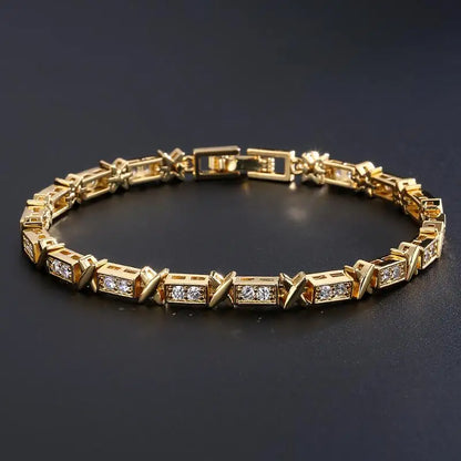 TRENDZ Cross Square Cubic Zirconia Bracelets