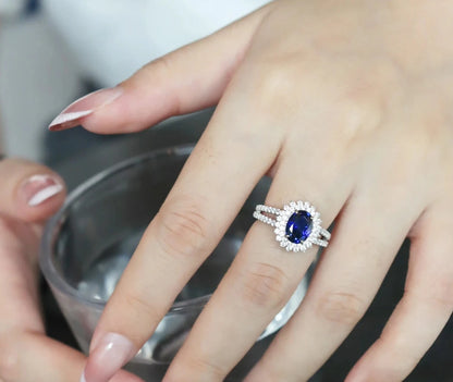 TRENDZ Royal Sapphire Ring S925 Sliver