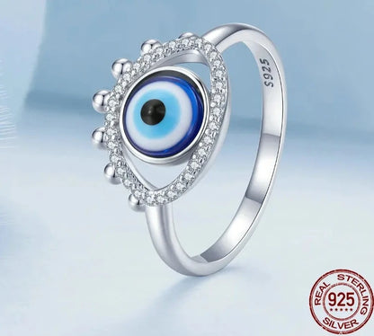 TRENDZ 925 Sterling Silver Guarding Eye Ring