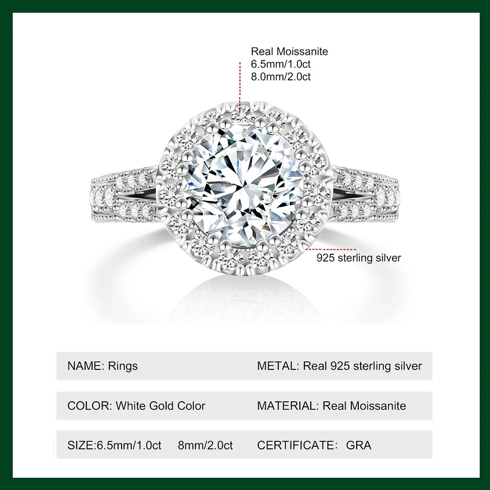 TRENDZ 2ct Moissanite Engagement Ring