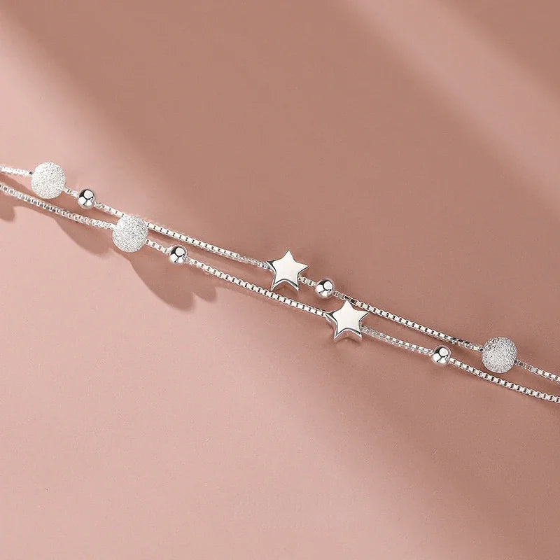 TRENDZ 925 Sterling Silver Stars Bracelet