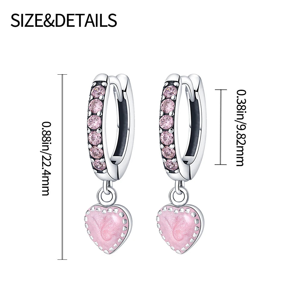 TRENDZ Pink Romantic Heart Earrings