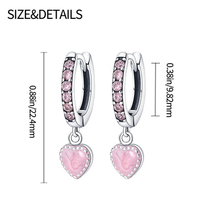 TRENDZ Pink Romantic Heart Earrings